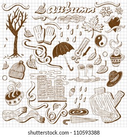 Autumn Hand-drawn doodle set