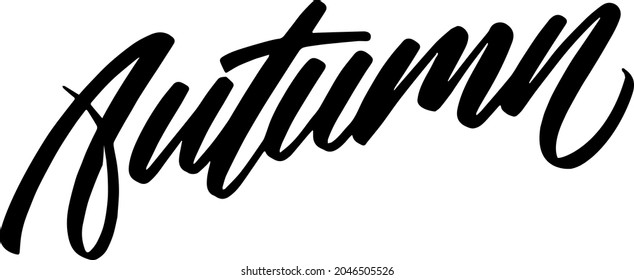 Autumn Handlettering Vector simple black