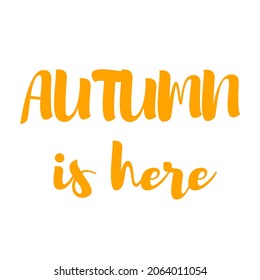 Autumn handwritten inscription. Vector illustration on an isolated white background.