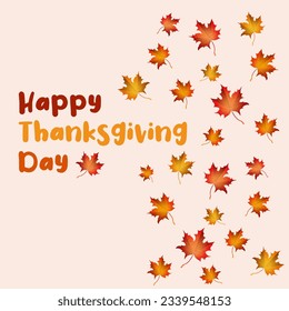 Autumn happy thanksgiving greeting card illustration