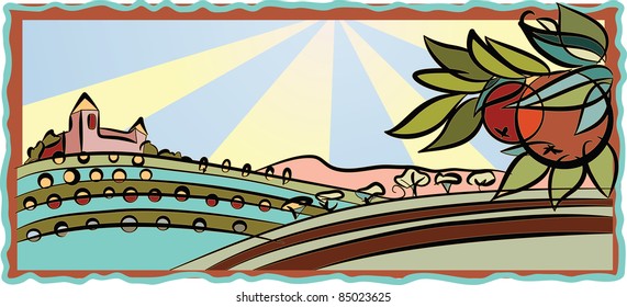 autumn and  harvest in country