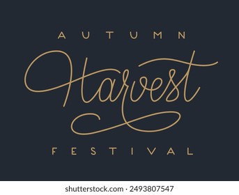 In: Autumn Harvest Festival Handwritten Phrase. Herbst Fest Vektorgrafik Handschrift.