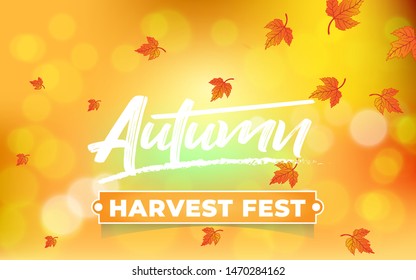 Autumn harvest festival poster, Harvest fest design perfect for prints, flyers,banners,invitations and more.Vector autumn illustration.