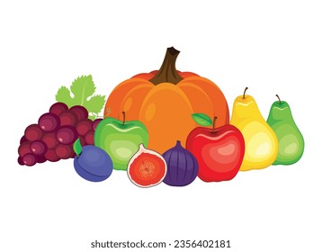 Autumn harvest fruit still