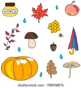 Autumn harvest illustration vector set
