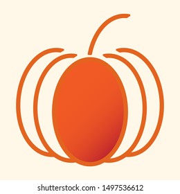 Autumn harvest, pumpkin vector icon, logo.