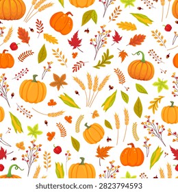 Autumn Harvest Seamless Background Vector Design