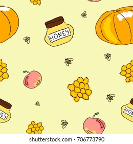 Autumn harvest seamless vector pattern