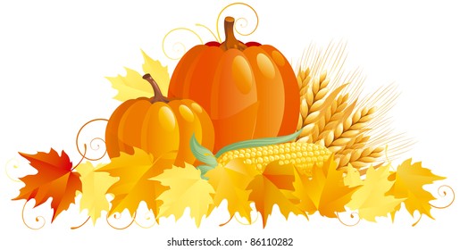 Autumn Harvest Vector Group Vegetables Isolated Stock Vector (Royalty ...