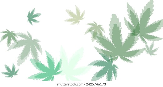 Autumn header overlay of fallen green and red leaves. Vector illustration