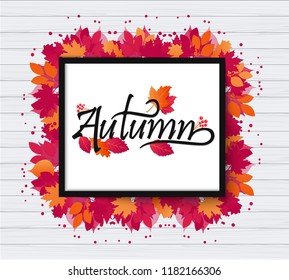 Autumn hello vector design. Templates for placards, banners, flyers, presentations, reports.