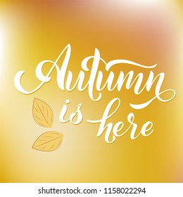 Autumn is here lettering. Elements for invitations, posters, greeting cards. Seasons Greetings
