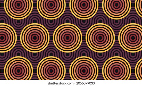 Autumn is here. Nice geometric circular and wavy stripes background. Falling leaves palette.