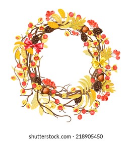Autumn holiday wreath.