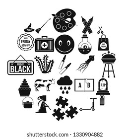 Autumn holidays icons set. Simple set of 25 autumn holidays vector icons for web isolated on white background