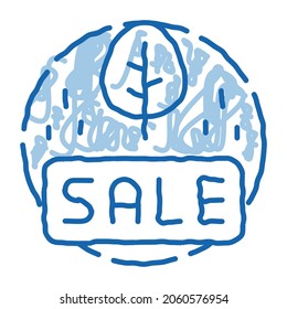 autumn holidays sale discount sketch icon vector. Hand drawn blue doodle line art autumn holidays sale discount sign. isolated symbol illustration