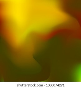 Autumn holographic background. Foil green, orange and red texture. Abstract soft pastel colors backdrop. Trendy creative vector cosmic gradient. Vibrant print illustration. Creative neon template.