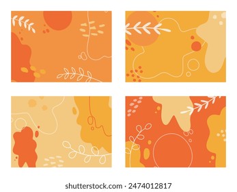 Autumn horizontal abstract backgrounds set