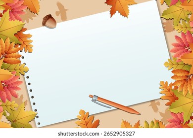 autumn horizontal background with copy space layout for your note