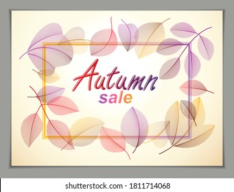 Herbstliche horizontale Banner-Design, Vektorgelb und Rot Blätter Blumenhintergrund schöne Hintergrund, Herbstverkauf, Werbeplakat, Broschüre oder Flyer-Design. Stilvolle botanische Zeichnung, Umgebung.