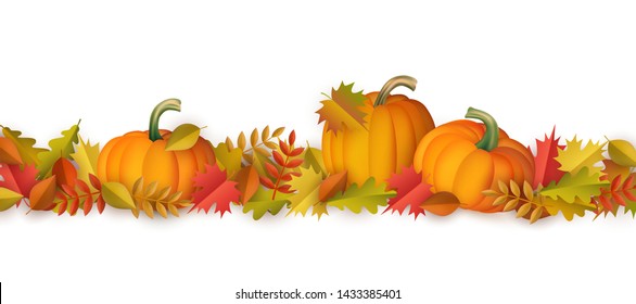 Border Autumn Leaves Pumpkins Vegetables Over Stock Photo 217088275 ...