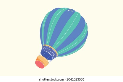 Autumn hot air balloon travel illustration sky flight adventure travel poster