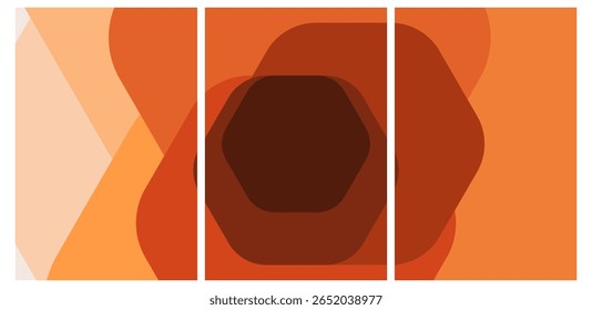Autumn Hues Abstraction: Irregular Shapes, Clean Lines Graphic Design Element for Creative Projects.
