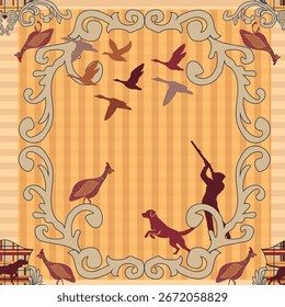 Autumn Hunt background textures, backdrop vector