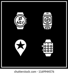 autumn icon. 4 autumn vector set. smartwatch and placeholder icons for web and design about autumn theme
