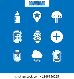 autumn icon. 9 autumn vector set. raining, feeder, smartwatch and mushroom icons for web and design about autumn theme