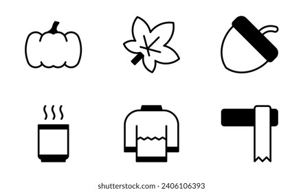 Autumn Icon Design Template in Semi Solid Style