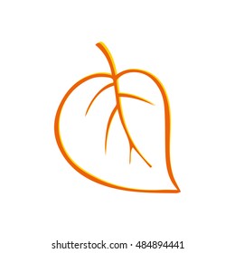 Autumn icon . Fall leaf. Nature symbol vector collection isolated on white background. Smooth shape. Plain flat style colors.Vector illustration.