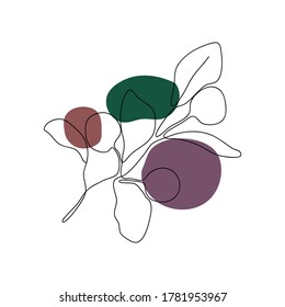 Autumn icon Line art. Abstract minimal floral and leaf design for spirng and autumn banner, prints, floral wall art, Home decor picture, fabric and wallpaper. Vector illustration