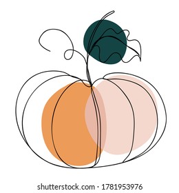 Autumn icon Line art. Abstract minimal floral and leaf design for spirng and autumn banner, prints, floral wall art, Home decor picture, fabric and wallpaper. Vector illustration