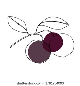 Autumn icon Line art. Abstract minimal floral and leaf design for spirng and autumn banner, prints, floral wall art, Home decor picture, fabric and wallpaper. Vector illustration