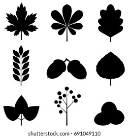 Autumn icon and objects set for design