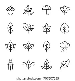 Autumn icon and objects set for design