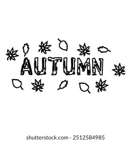 autumn icon on a white background, leaves vector illustration