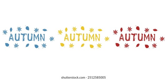 autumn icon on a white background, leaves vector illustration