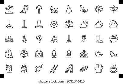 autumn icon set element vector for your design