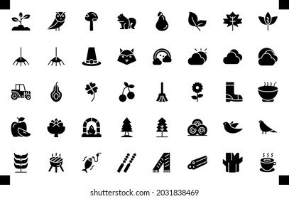 autumn icon set element vector for your design