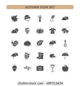 Autumn icon set on a white background