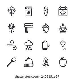 Autumn icon set vector illustration