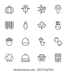 Autumn icon set vector illustration