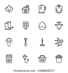 Autumn icon set vector illustration