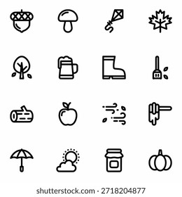 Autumn icon set vector illustration