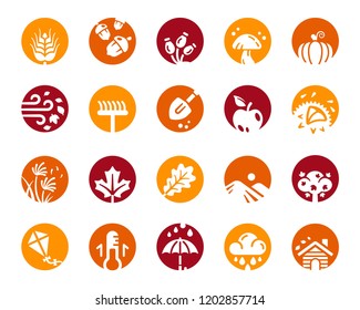 autumn icon set,inverse flat icon style