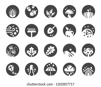 autumn icon set,inverse flat icon style