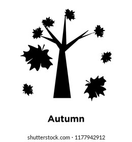 Autumn icon vector isolated on white background, logo concept of Autumn sign on transparent background, filled black symbol