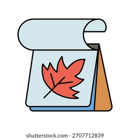 Autumn icon with white background vector stock illustration